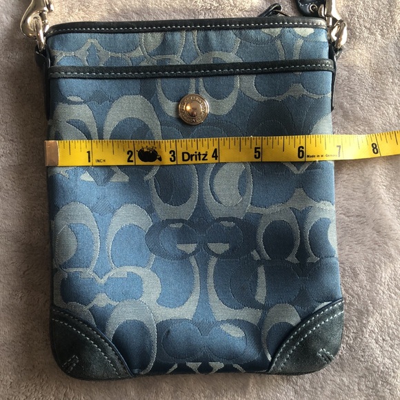 Coach| Mini Crossbody| Adjustable Classic Blue bag logos throughout the purse - Picture 11 of 17